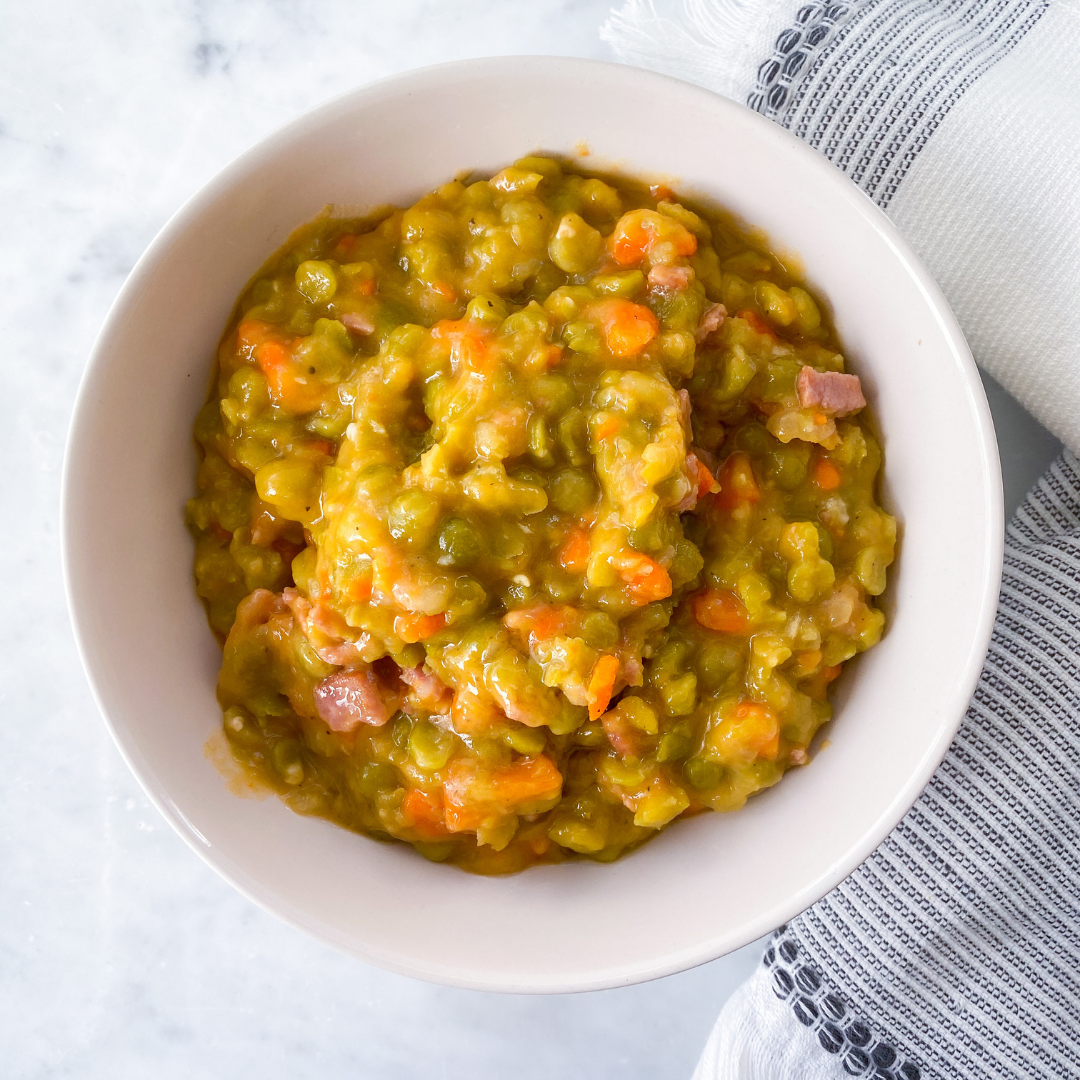 split pea soup with turkey bacon - 8 popular soups for Fall