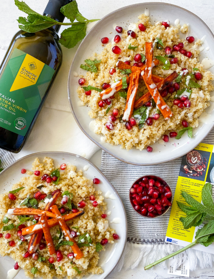 Flavor Your Life Extra Virgin Olive Oil + Roasted Carrot & Quinoa Salad Recipe