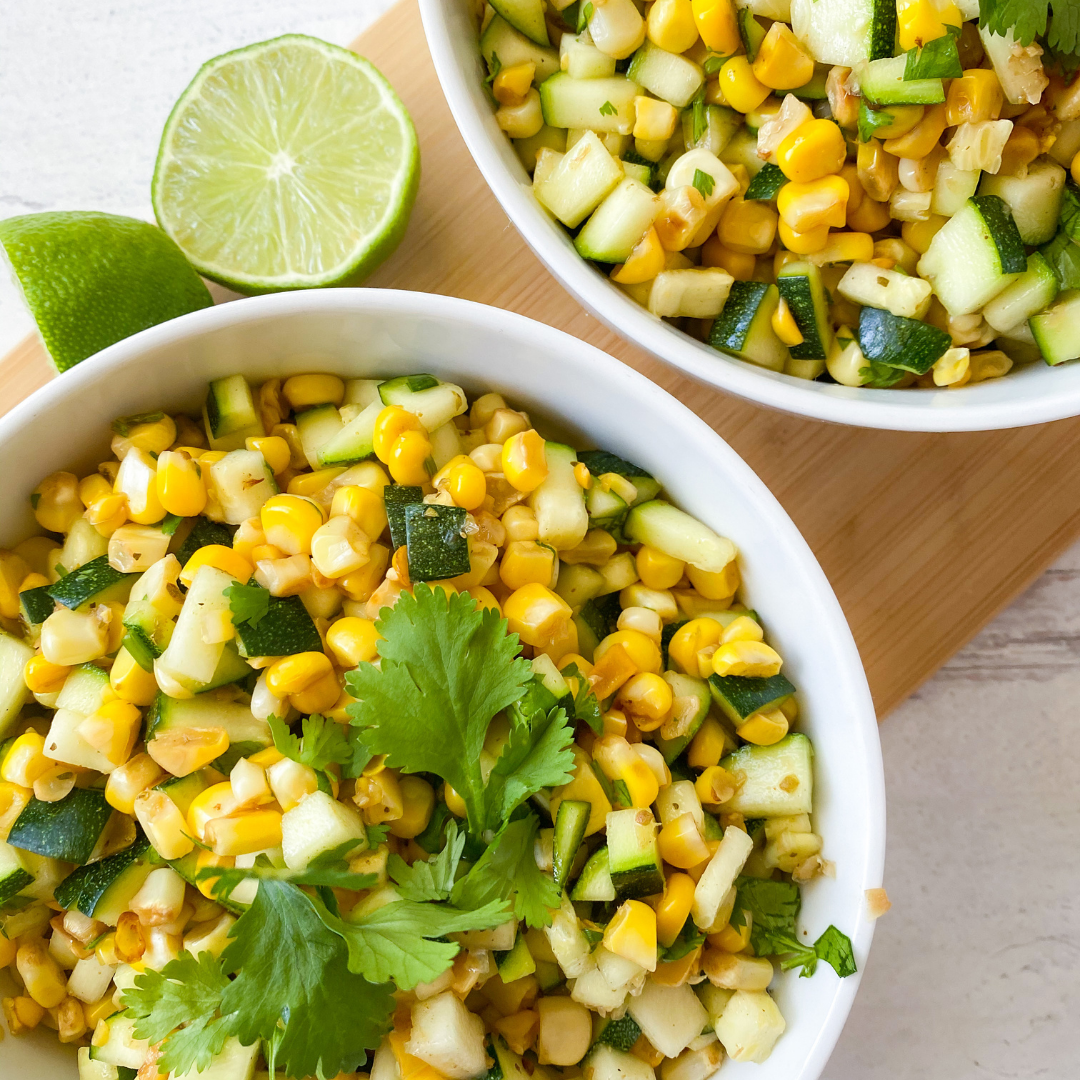 roasted corn & zucchini salad with cilantro and lime