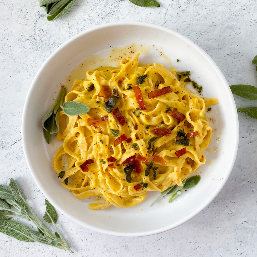 creamy pumpkin pasta sauce with sage