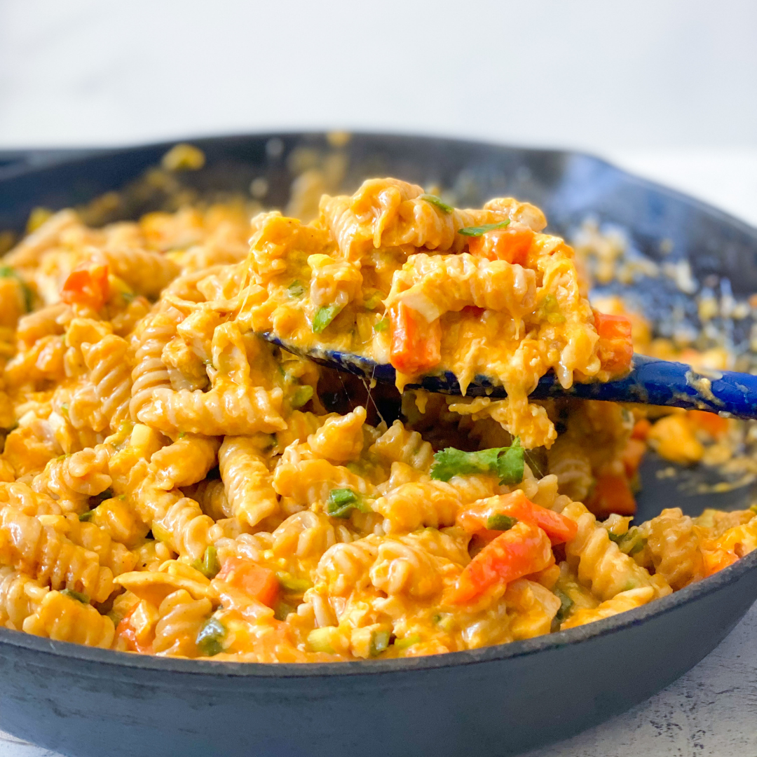 spoonful of buffalo chicken pasta bake