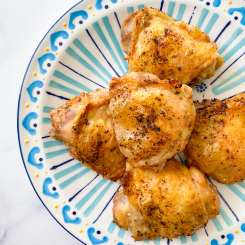 12 Minute Crispy Air Fryer Chicken Thighs - Girl Appetit