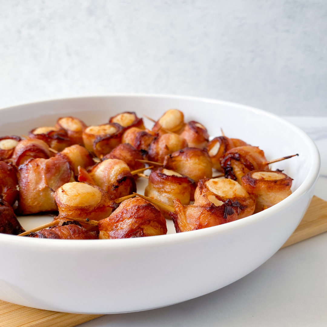 appetizing bacon wrapped water chestnuts